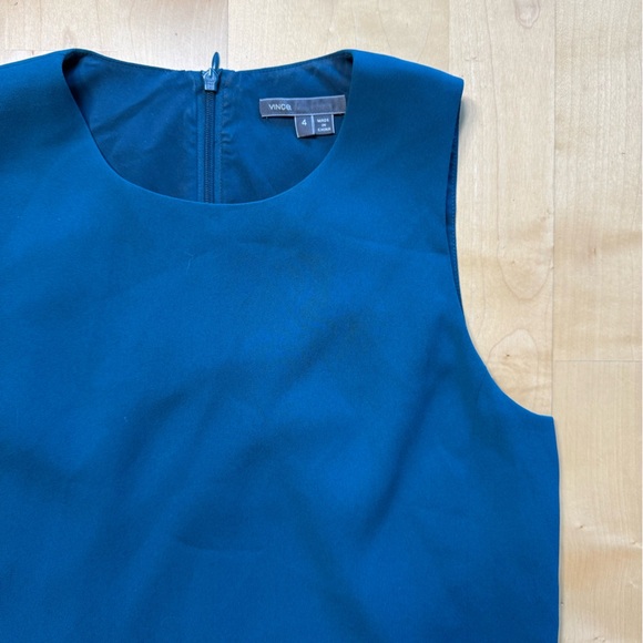 Vince Sleeveless Classic A Line Shift Dress in Petroleum Blue Green size 4 - Picture 3 of 5